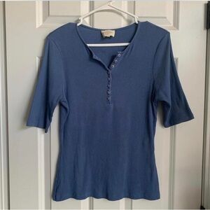 Sezane Blue Short Sleeve Top